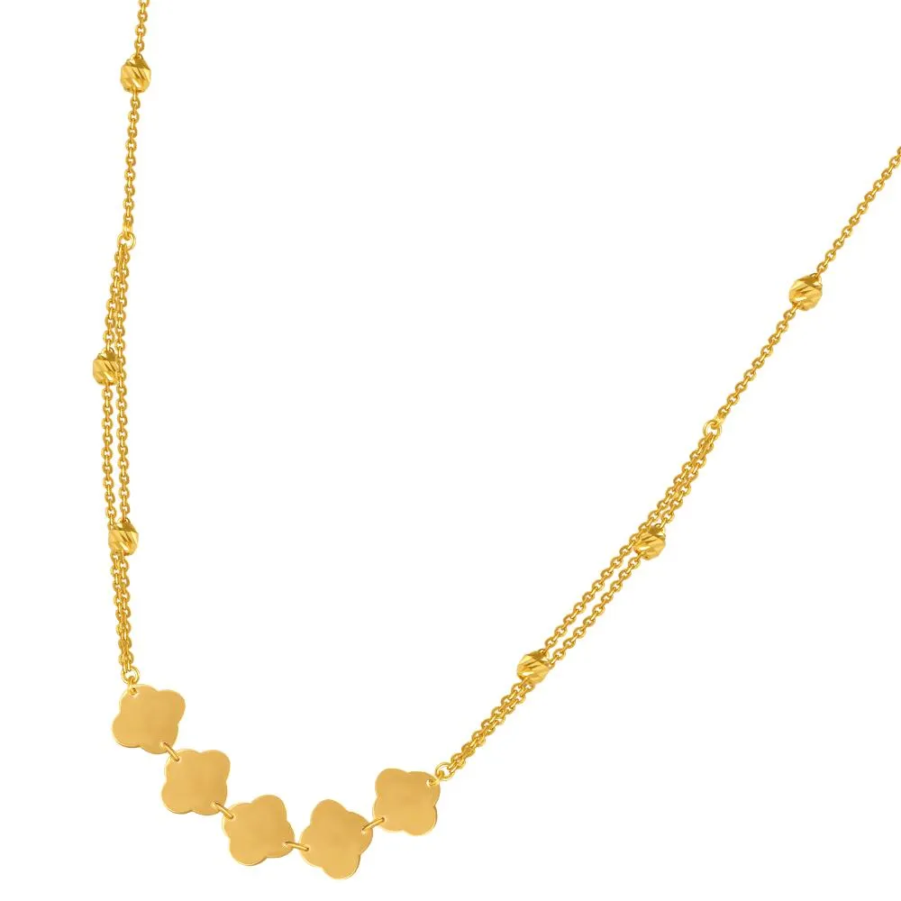 22k Gold Necklace With Cloud-inspired Motifs