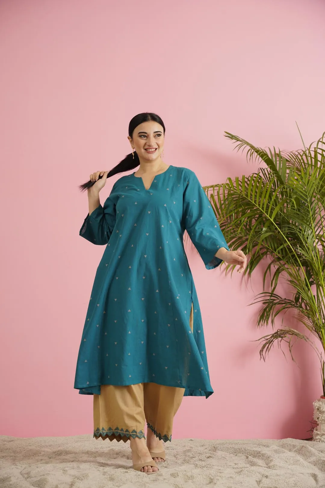 A Pristine Teal Blue kurta set