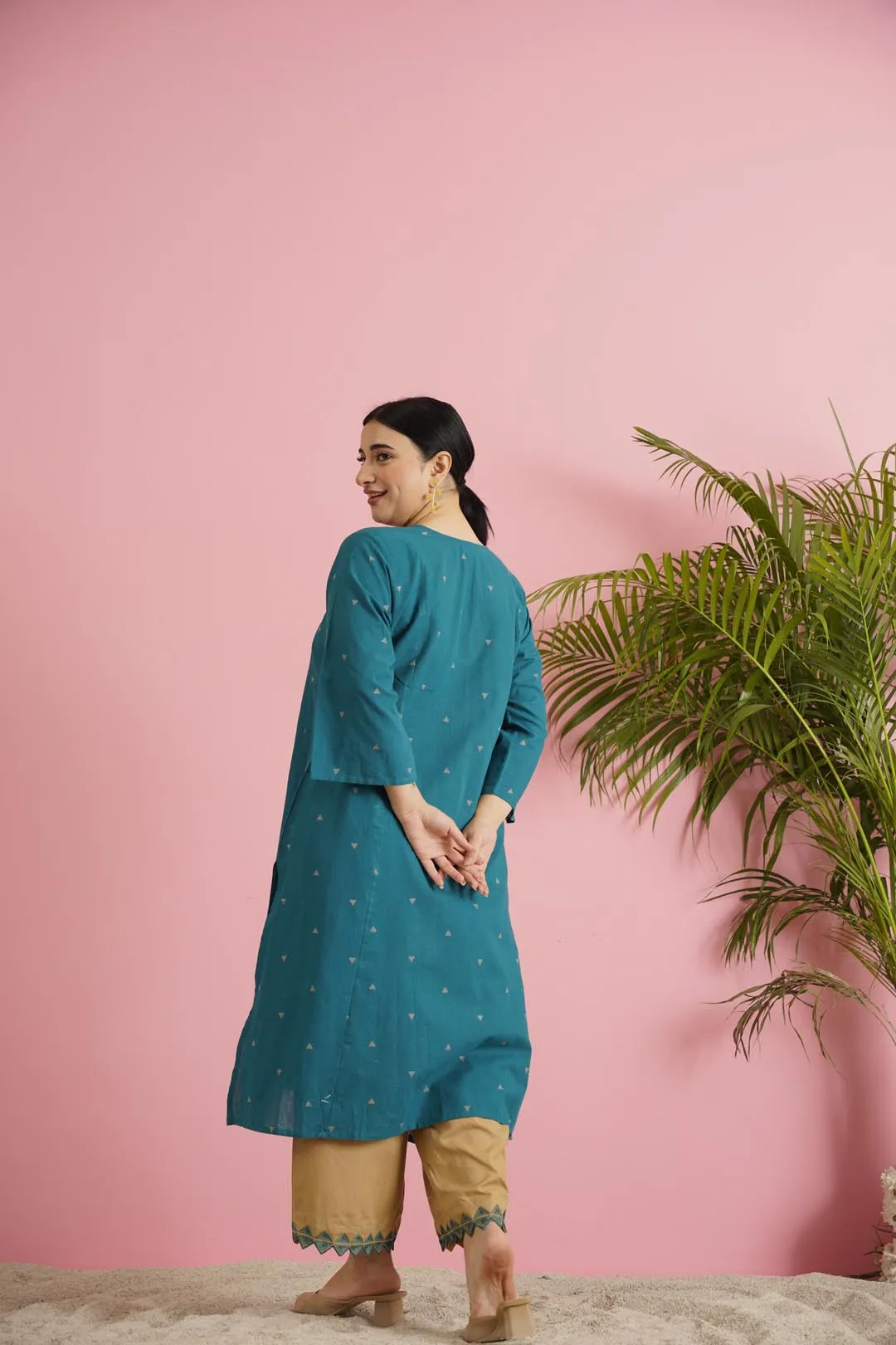 A Pristine Teal Blue kurta set