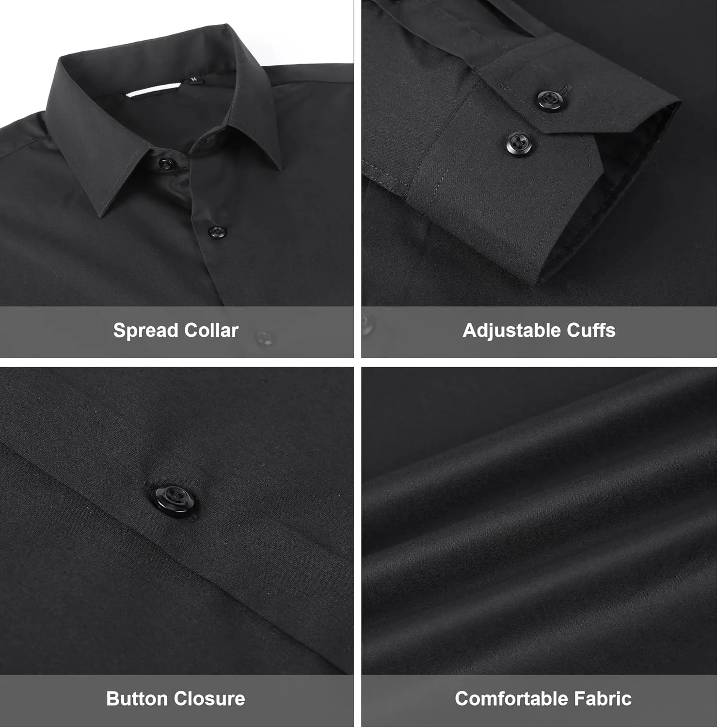 Alex Vando Mens Dress Shirt Wrinkle Free Regular Fit 4-Way Stretch Button Down Shirts