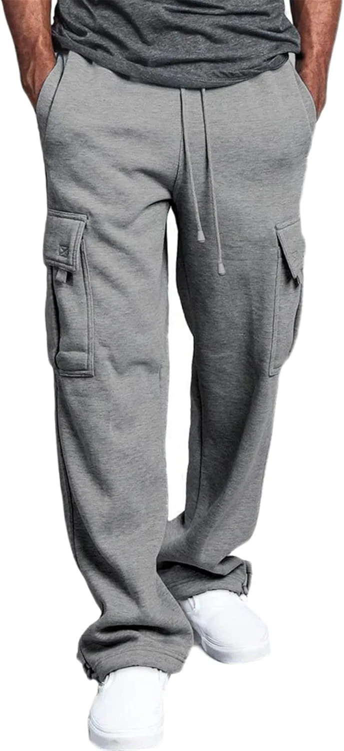 Andongnywell Men's Cargo Jogger Pants Workout Sweatpants Casual Trousers Elastic Waist Drawstring Pants