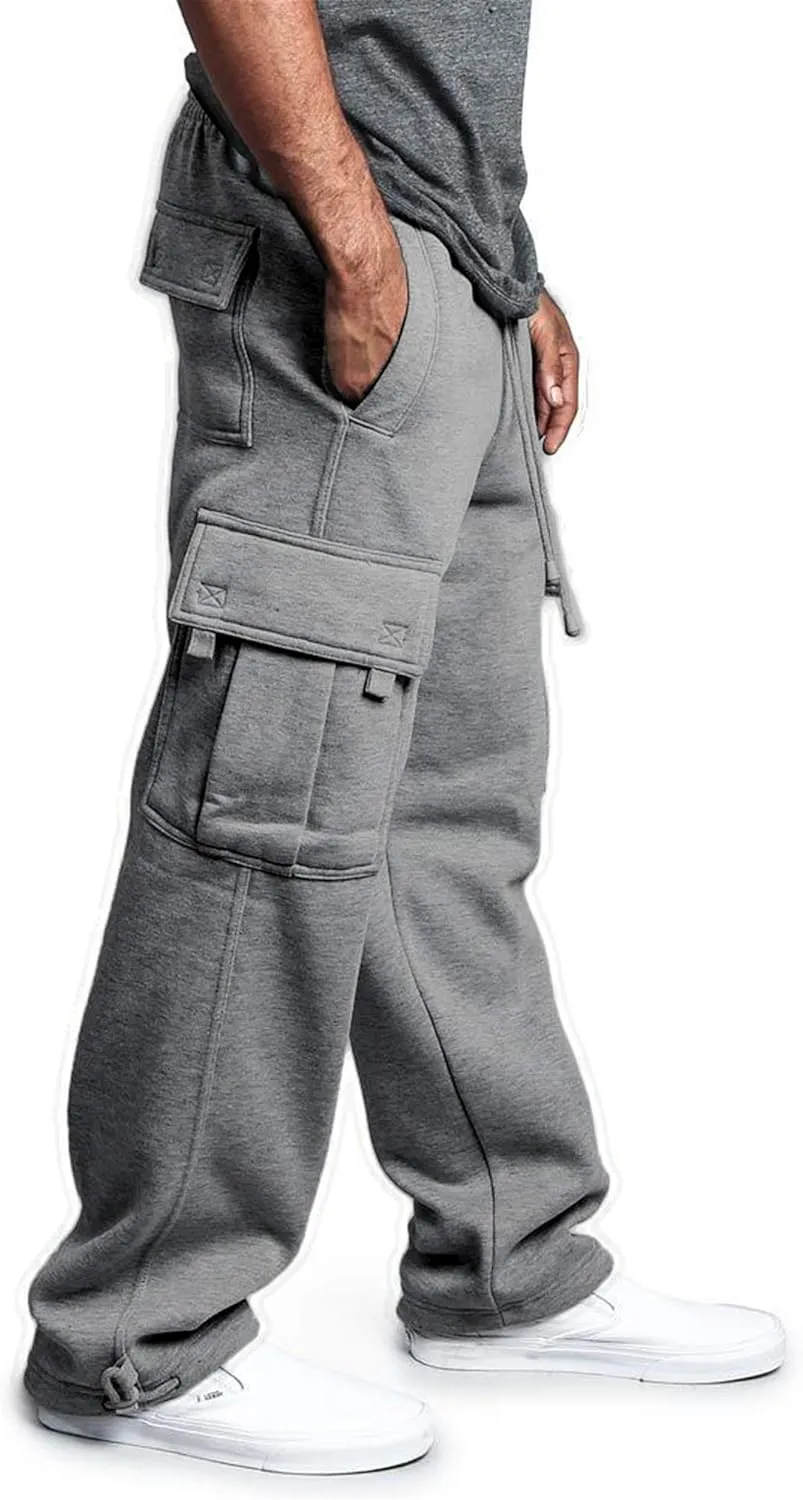 Andongnywell Men's Cargo Jogger Pants Workout Sweatpants Casual Trousers Elastic Waist Drawstring Pants