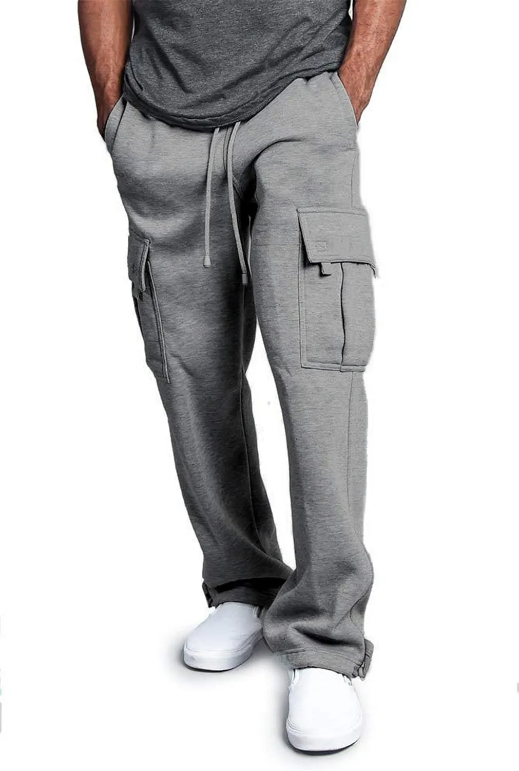 Andongnywell Men's Cargo Jogger Pants Workout Sweatpants Casual Trousers Elastic Waist Drawstring Pants