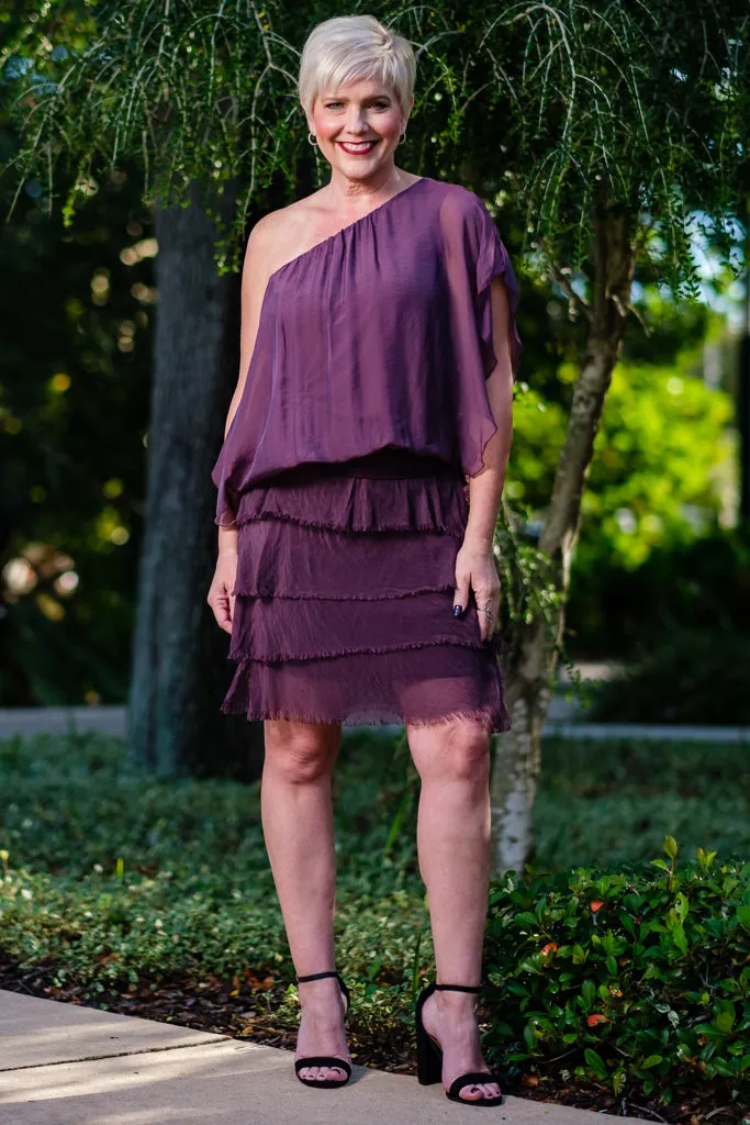 Aurora Flutter Fly Sleeve Silk Top w/ Band Bottom (BSS202)