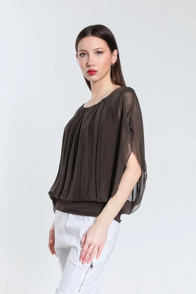 Aurora Flutter Fly Sleeve Silk Top w/ Band Bottom (BSS202)