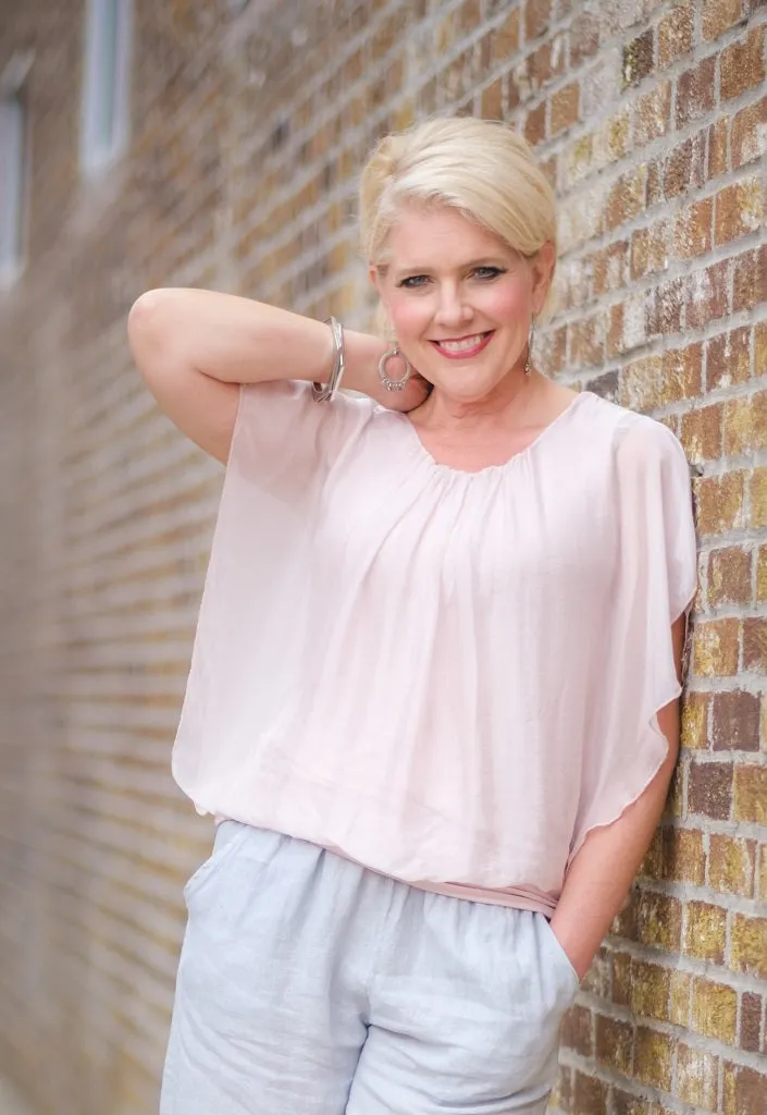 Aurora Flutter Fly Sleeve Silk Top w/ Band Bottom (BSS202)