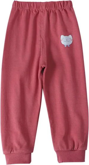 Baby Boy's Pull on Jogger Toddler Sweatpants Cotton Kids Cute artoon Elastic Waist Sports Pants Unisex Kids