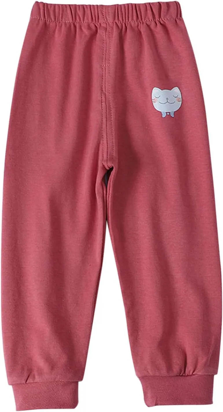 Baby Boy's Pull on Jogger Toddler Sweatpants Cotton Kids Cute artoon Elastic Waist Sports Pants Unisex Kids