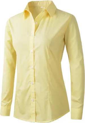 Beninos Womens Dress Shirts Long Sleeve Button Down Shirt Work Wear
