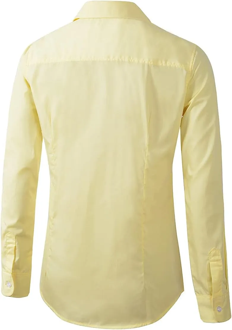 Beninos Womens Dress Shirts Long Sleeve Button Down Shirt Work Wear
