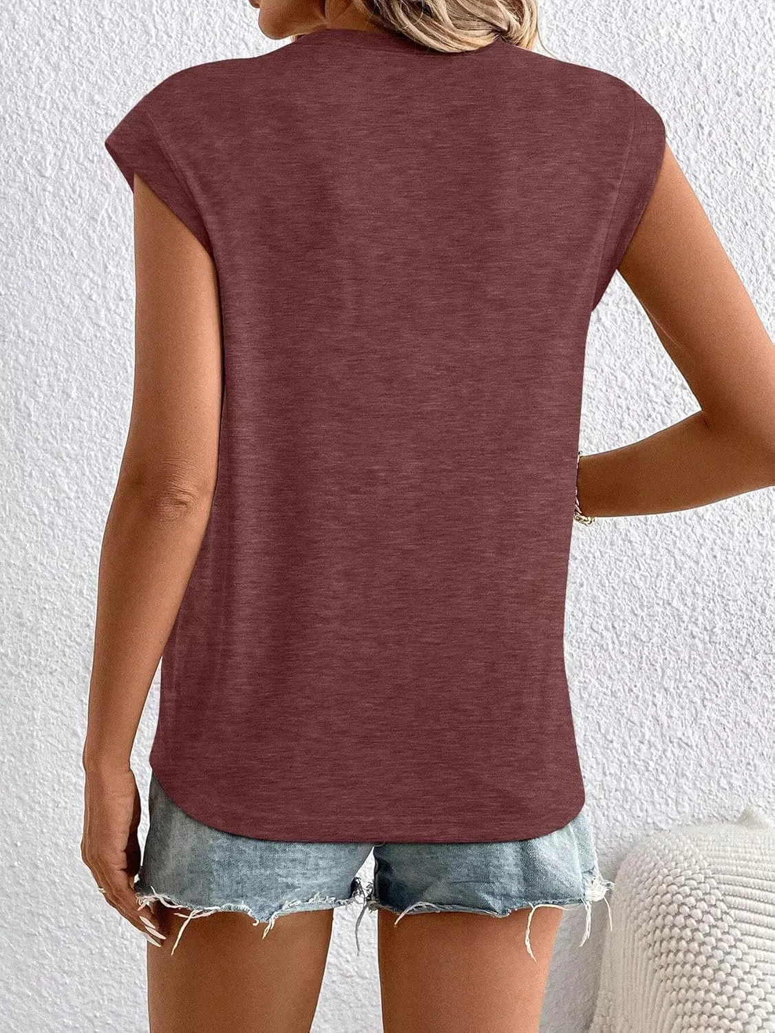 Bliwov 2 Pack Womens Tops Cap Sleeve T Shirts Summer Spring Basic Trendy Casual Outfits Beach Vacation Fashion Dressy Clothes