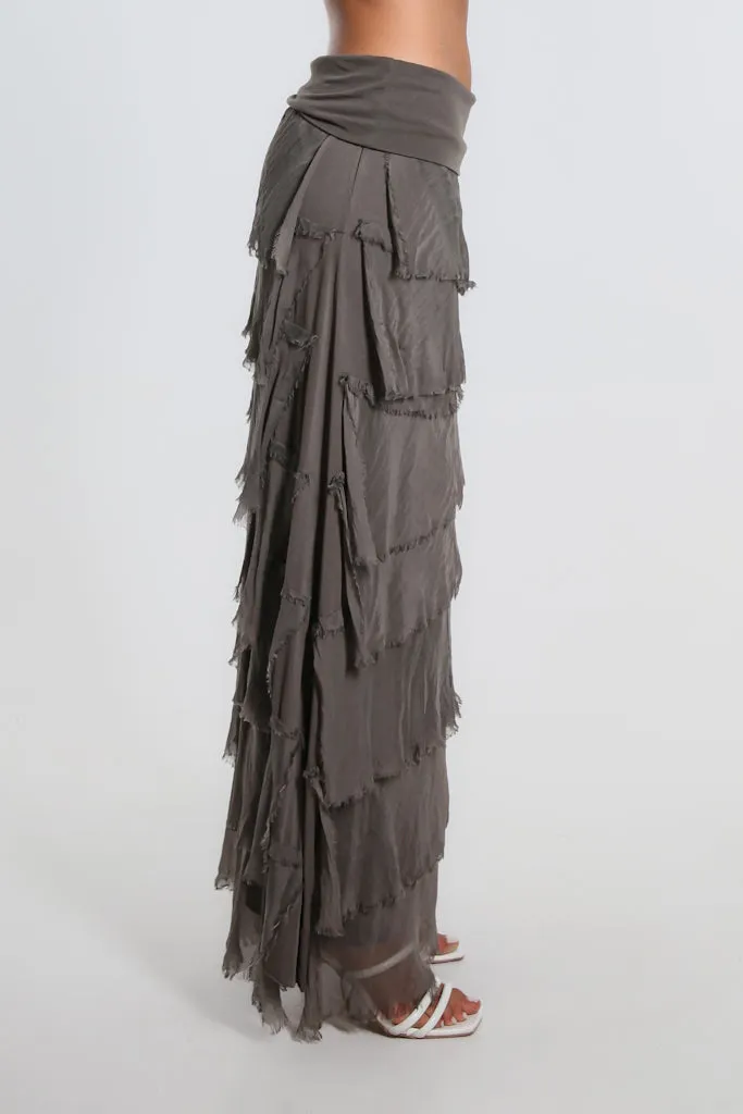 Elisa Silk Ruffle Skirt (SL201)
