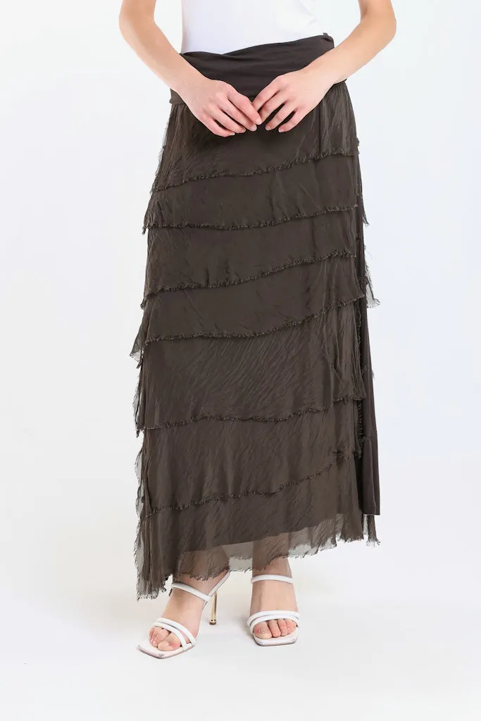 Elisa Silk Ruffle Skirt (SL201)