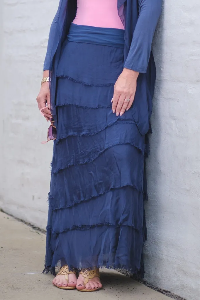 Elisa Silk Ruffle Skirt (SL201)