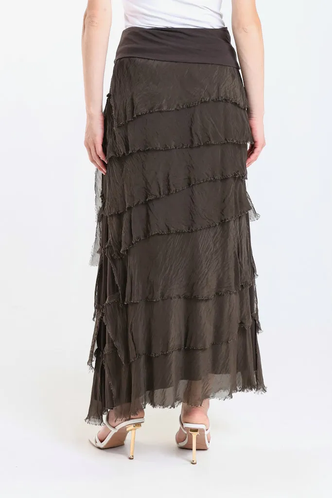 Elisa Silk Ruffle Skirt (SL201)