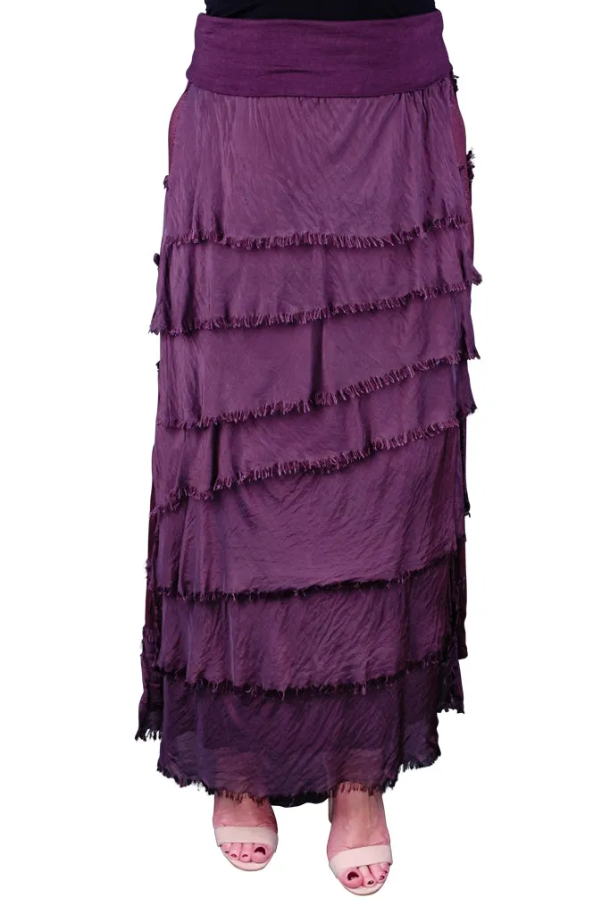Elisa Silk Ruffle Skirt (SL201)