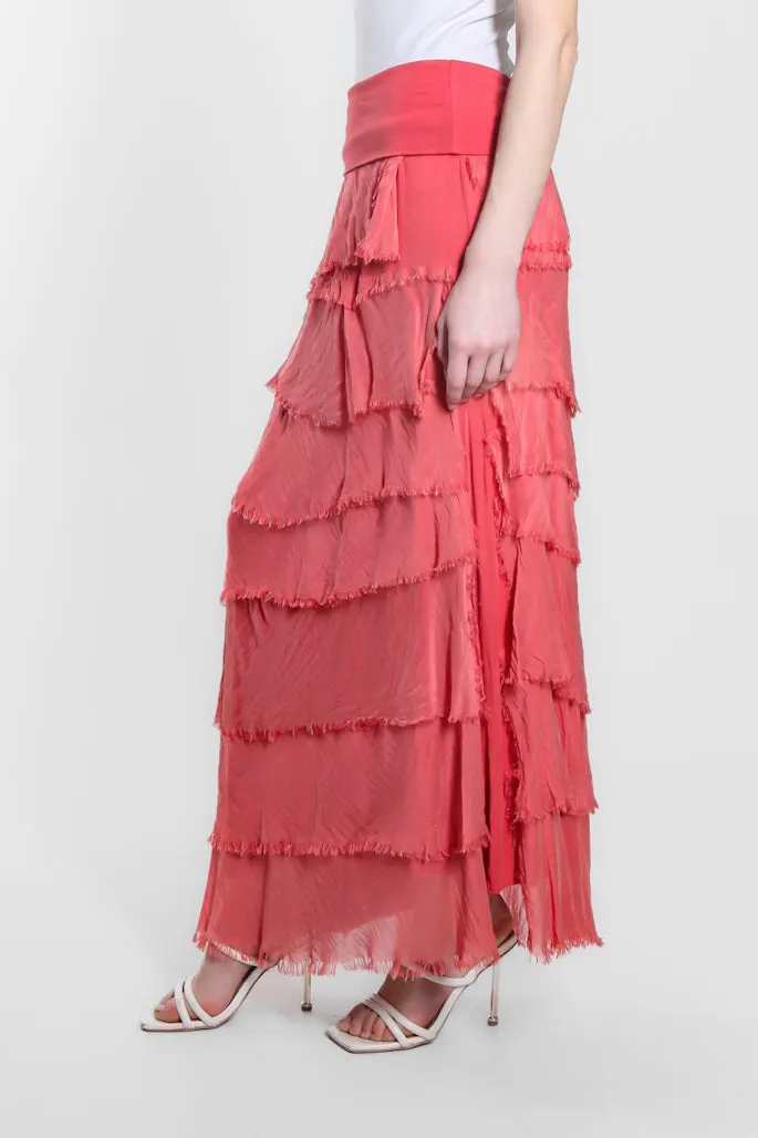 Elisa Silk Ruffle Skirt (SL201)