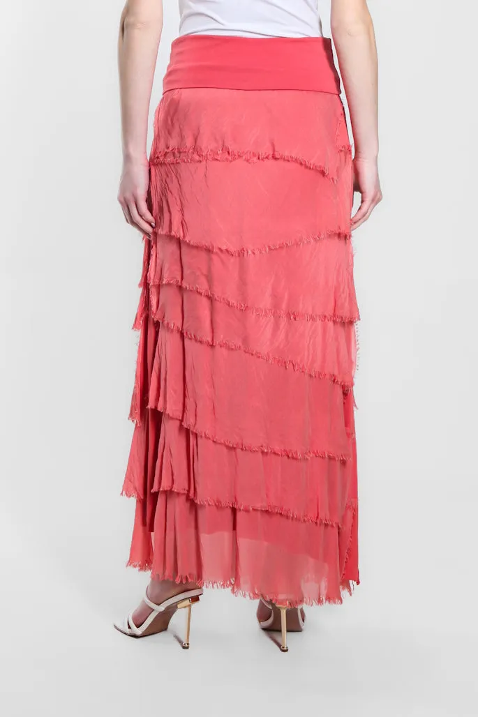 Elisa Silk Ruffle Skirt (SL201)