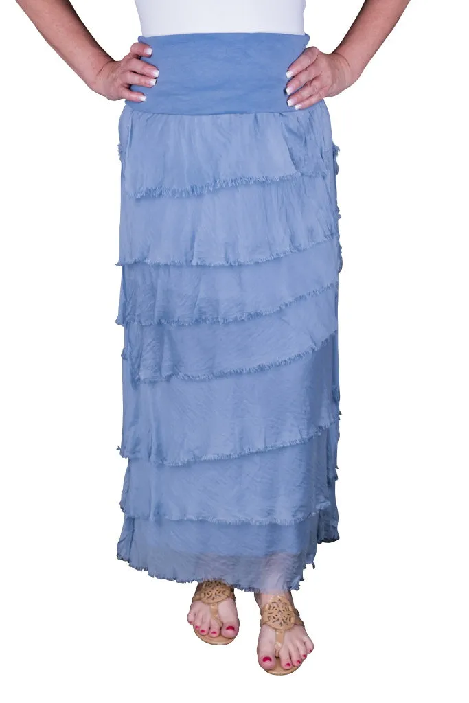 Elisa Silk Ruffle Skirt (SL201)