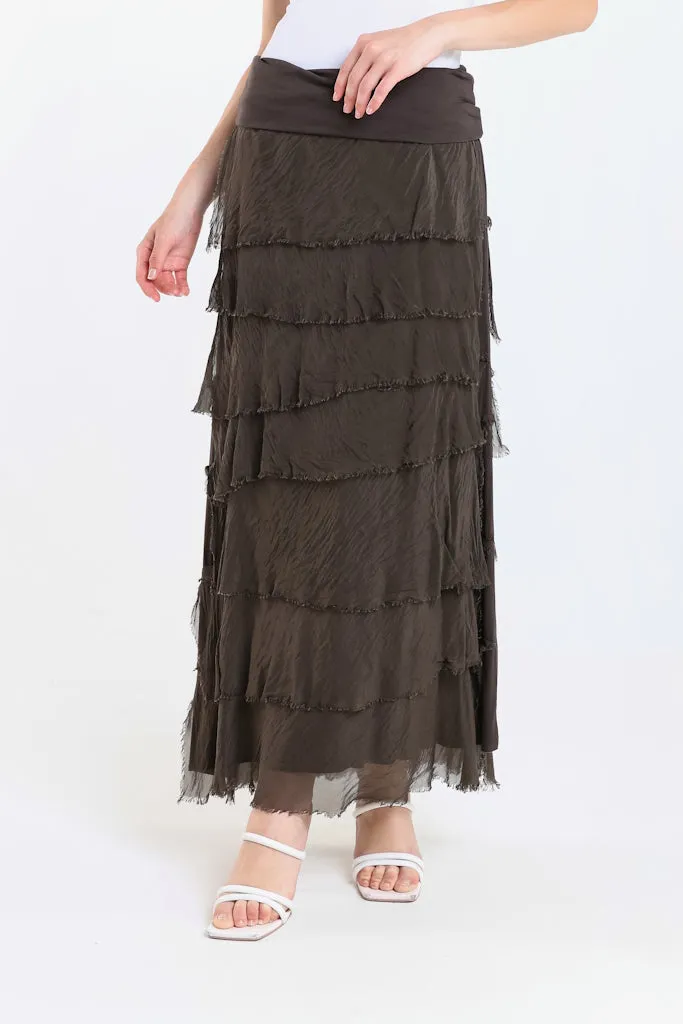Elisa Silk Ruffle Skirt (SL201)