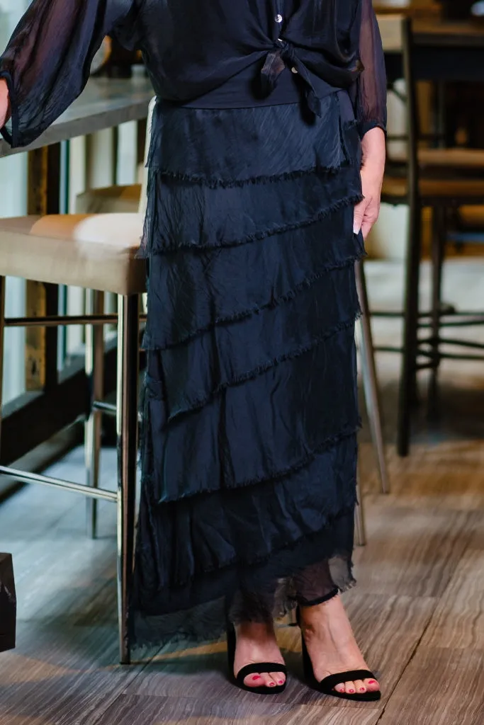 Elisa Silk Ruffle Skirt (SL201)