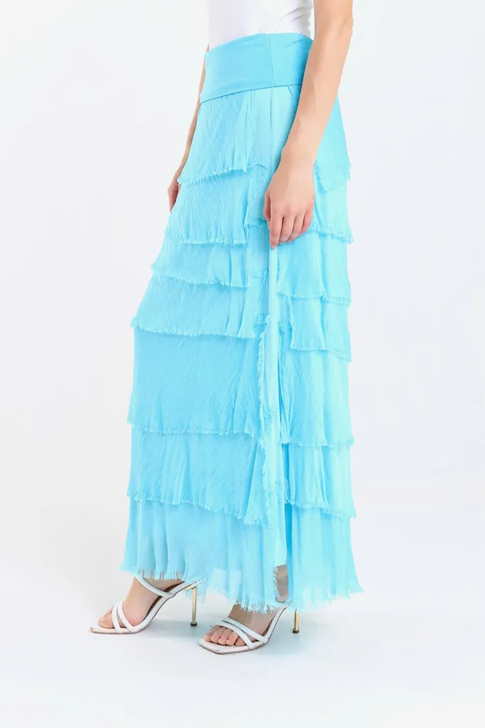 Elisa Silk Ruffle Skirt (SL201)