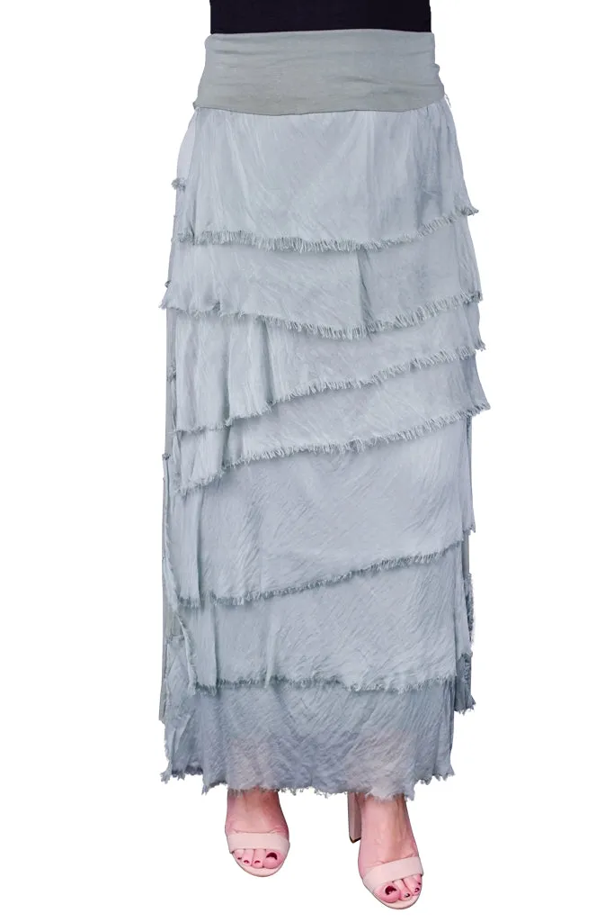Elisa Silk Ruffle Skirt (SL201)