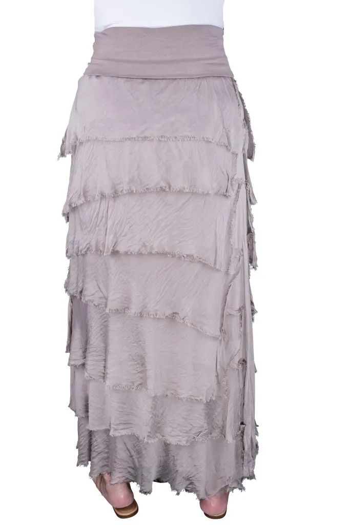 Elisa Silk Ruffle Skirt (SL201)