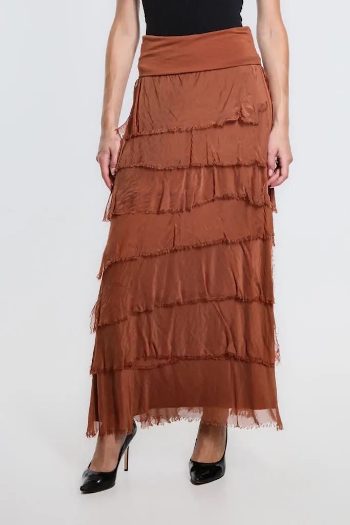 Elisa Silk Ruffle Skirt (SL201)
