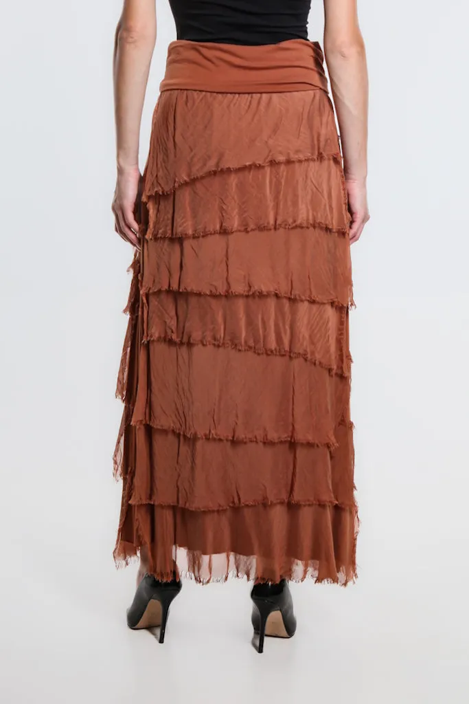Elisa Silk Ruffle Skirt (SL201)