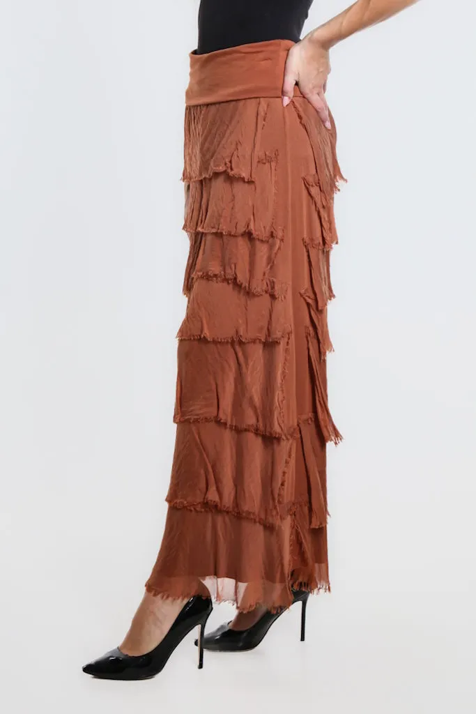 Elisa Silk Ruffle Skirt (SL201)