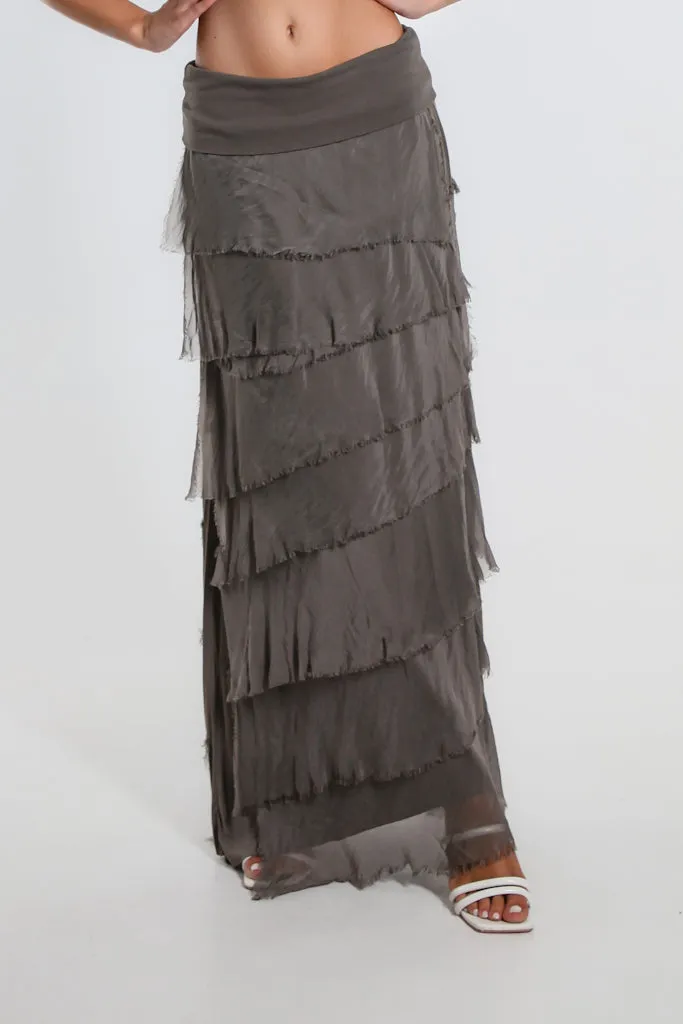 Elisa Silk Ruffle Skirt (SL201)