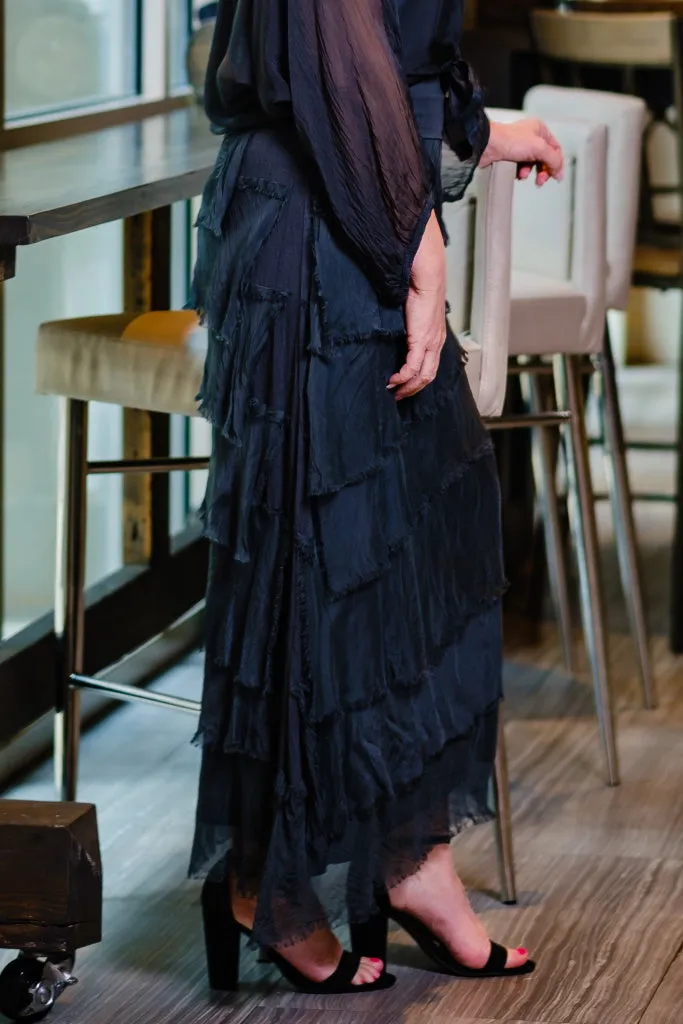 Elisa Silk Ruffle Skirt (SL201)