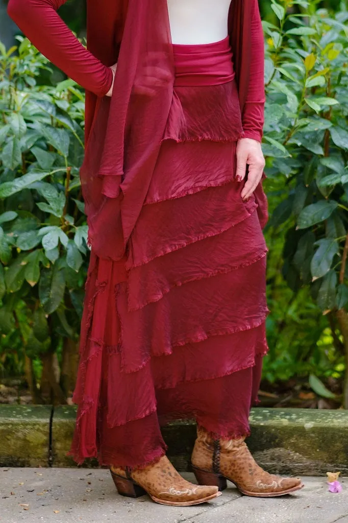 Elisa Silk Ruffle Skirt (SL201)