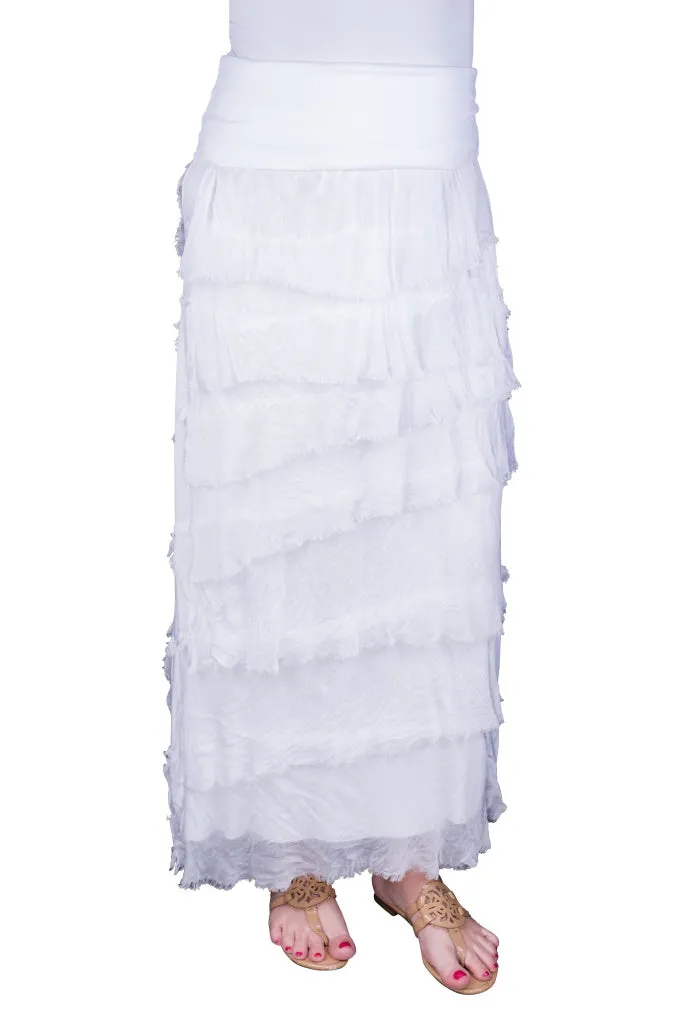 Elisa Silk Ruffle Skirt (SL201)