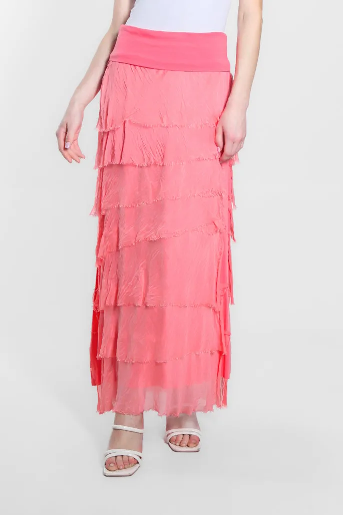 Elisa Silk Ruffle Skirt (SL201)