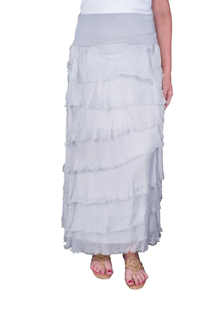 Elisa Silk Ruffle Skirt (SL201)