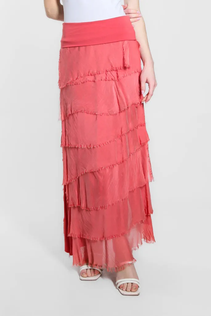 Elisa Silk Ruffle Skirt (SL201)