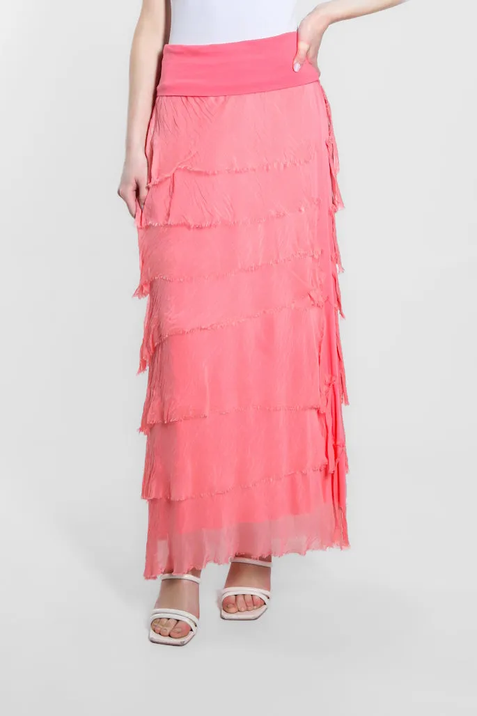 Elisa Silk Ruffle Skirt (SL201)