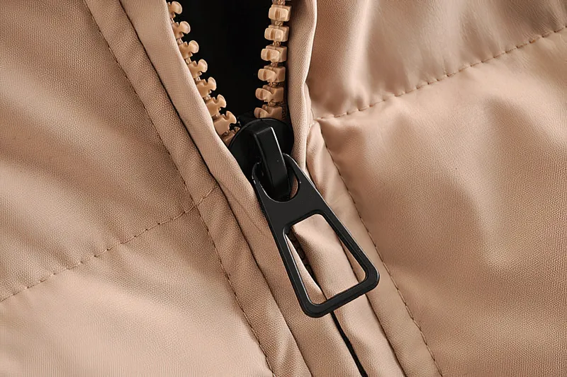 Fashion Ladies Stand Collar Parka / Women's Zipper Pockets Down Jacket - SF0012