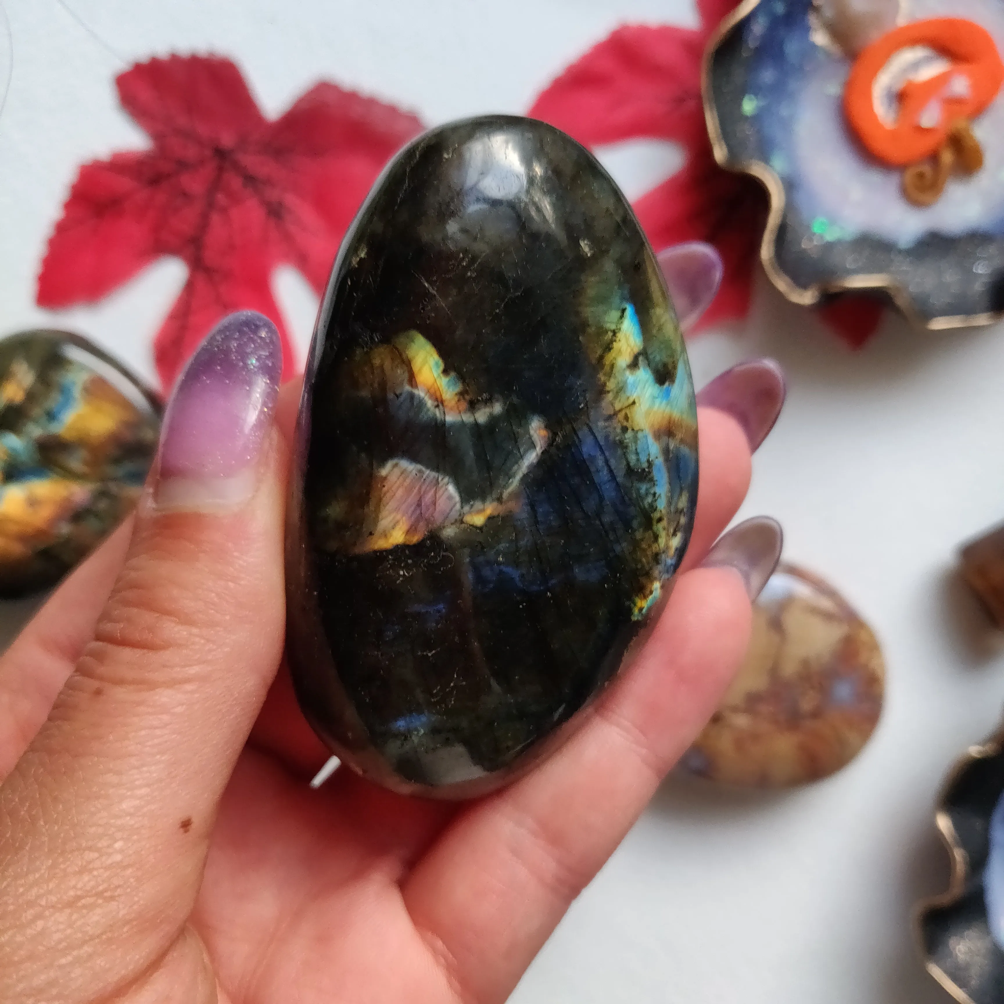 Labradorite Palm Stone (#A13)