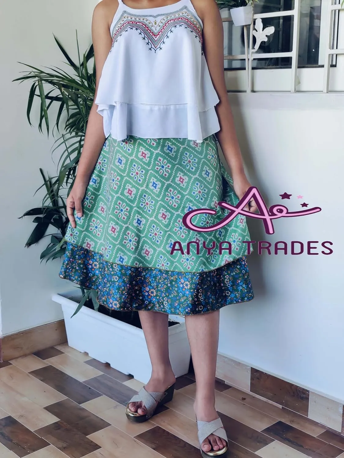 Lot of 3/5 Women's Indian Silk Wrap Around Skirts Wear Boho Hippie Magic Flowers Summer Skirt Saree