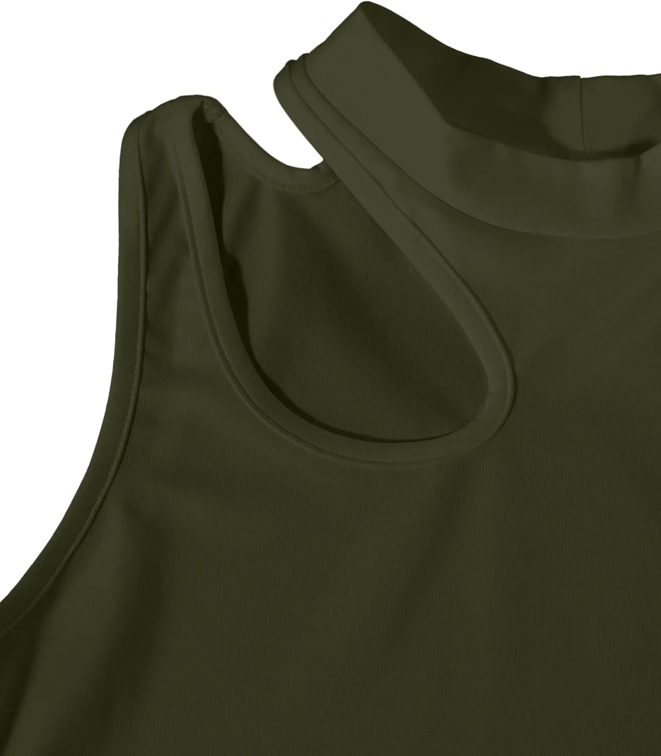 LovelyWholesale Crop Tops for Women Sexy Cut Out Tops Mock Neck Tank Top