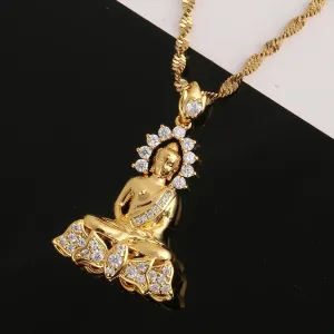 Lucky Tibetan Amitabha Buddha Necklace Symbol Hinduism Necklace