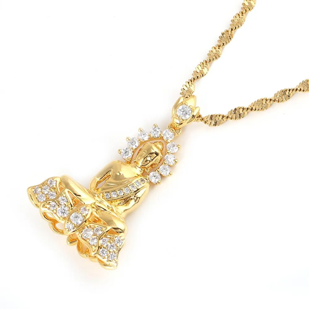 Lucky Tibetan Amitabha Buddha Necklace Symbol Hinduism Necklace