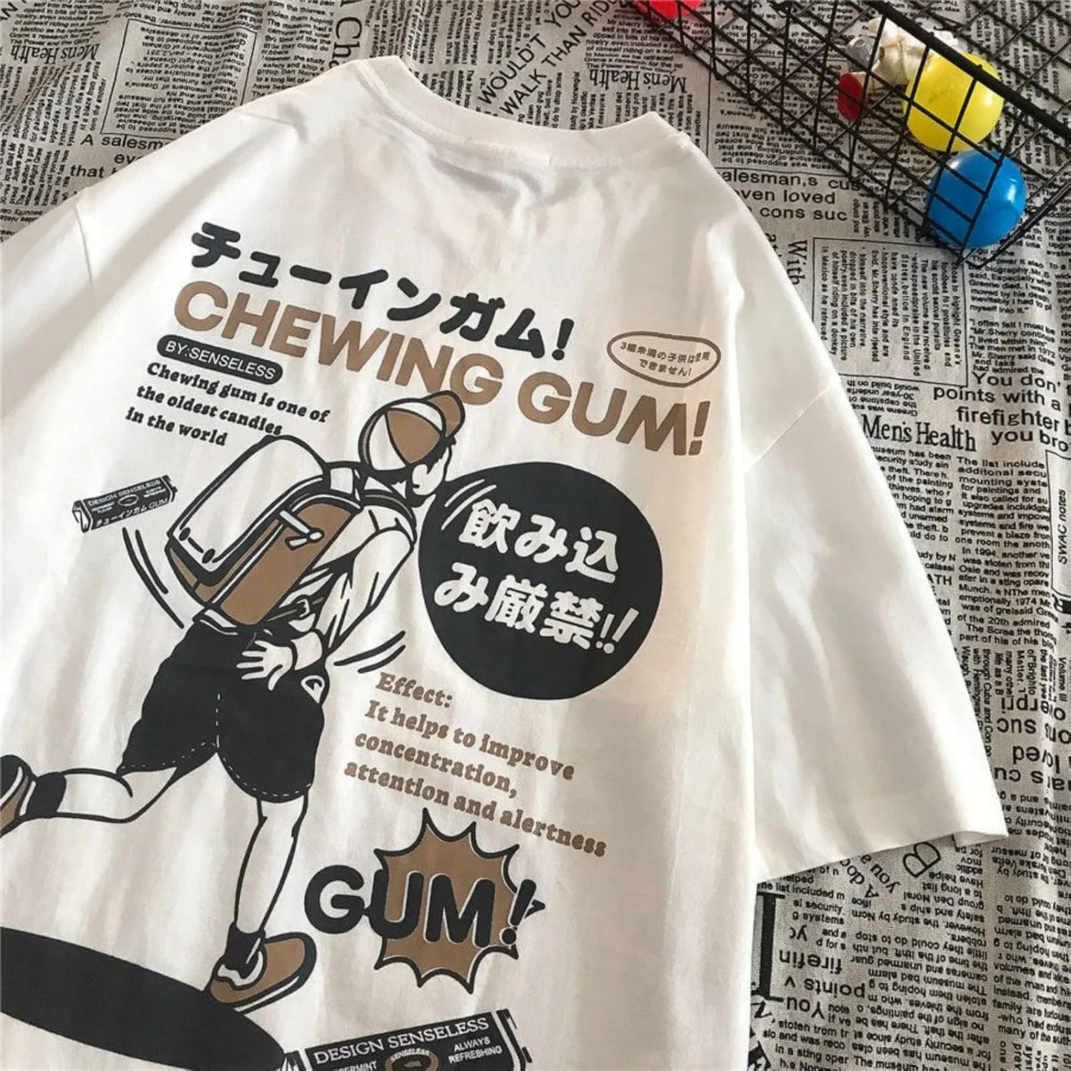 Men Women Japanese Anime Shirt Y2K Harajuku T-Shirt Preppy Graphic Tees Streetwear Vintage Oversized Clothes Tops