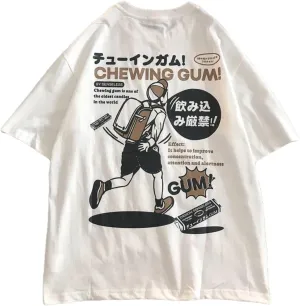 Men Women Japanese Anime Shirt Y2K Harajuku T-Shirt Preppy Graphic Tees Streetwear Vintage Oversized Clothes Tops