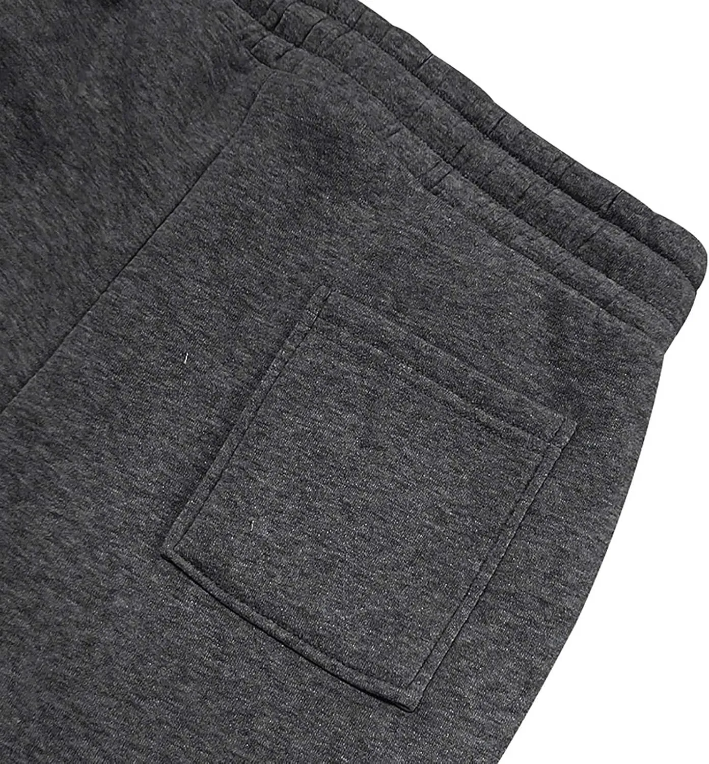 Mens Cargo Sweatpants Cotton Fleece Lined Joggers Pants Baggy Drawstring Elastic Waist Multi Pockets Workout Pants