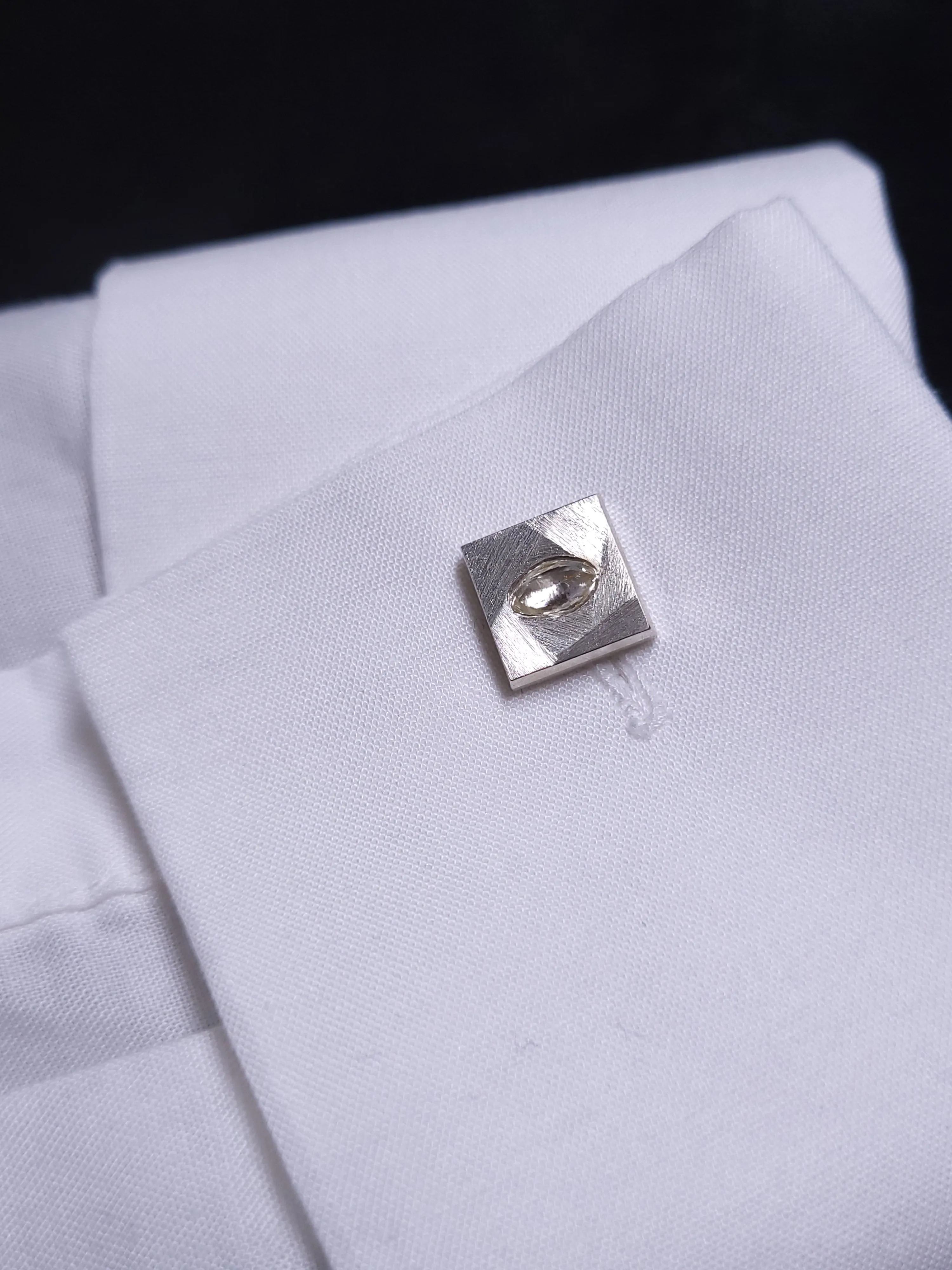 Raw Diamond Silver Cufflinks – 0.98 ct.