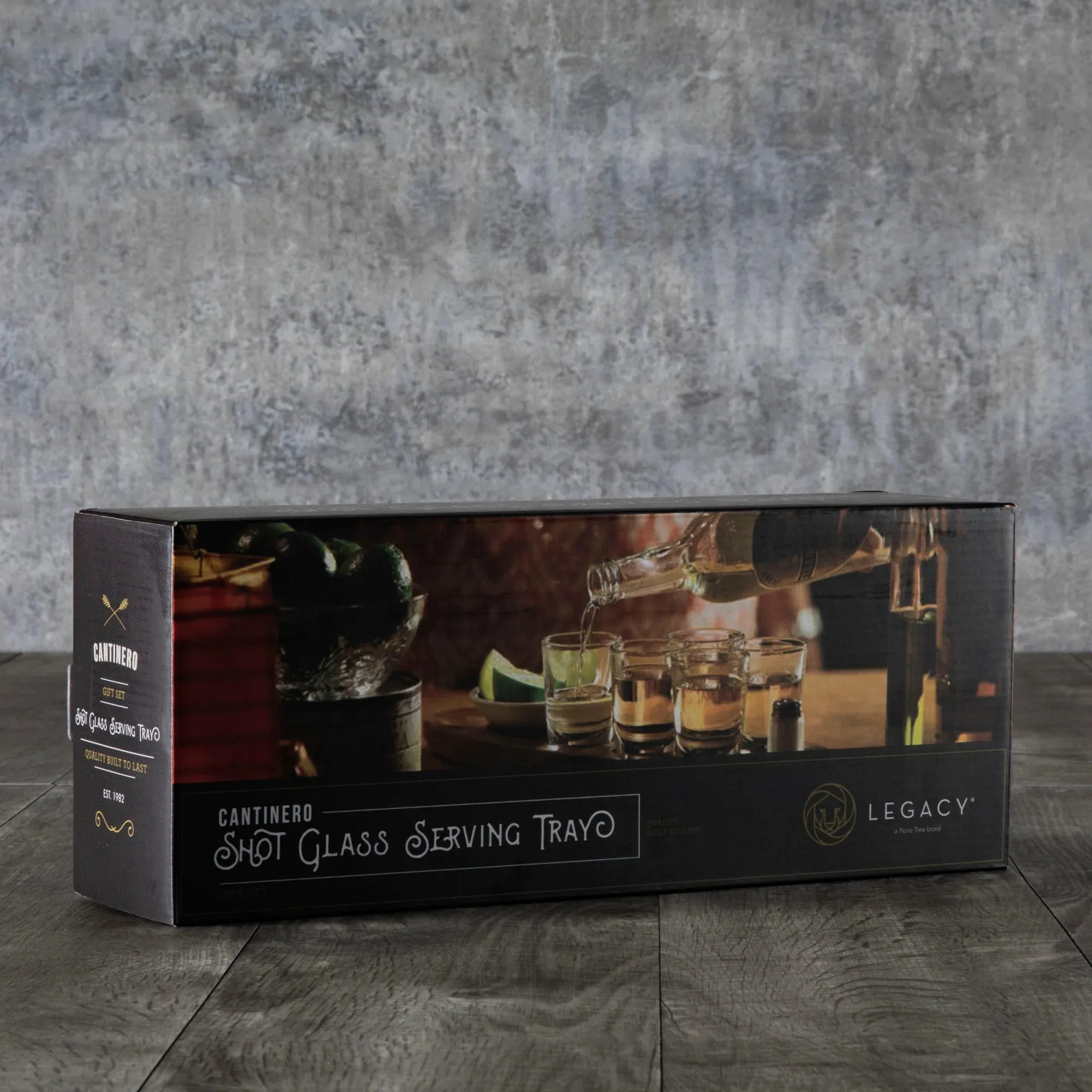 Shot Glass Serving Set with Wooden Tray